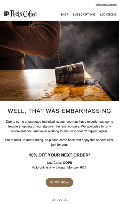 apology email explaining why the mistake occurred