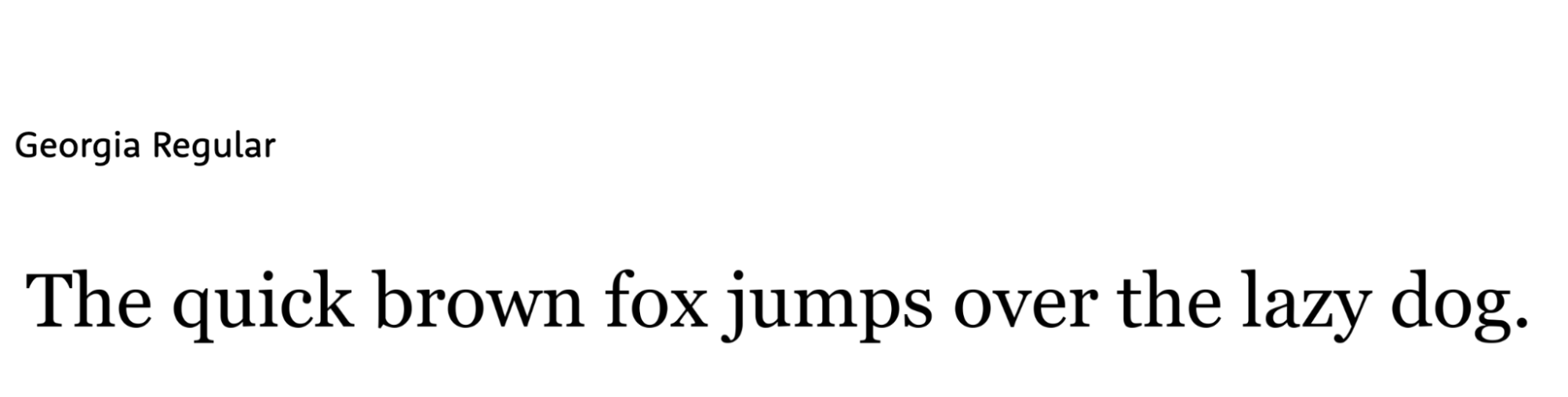 an example of a sentence in Georgia font