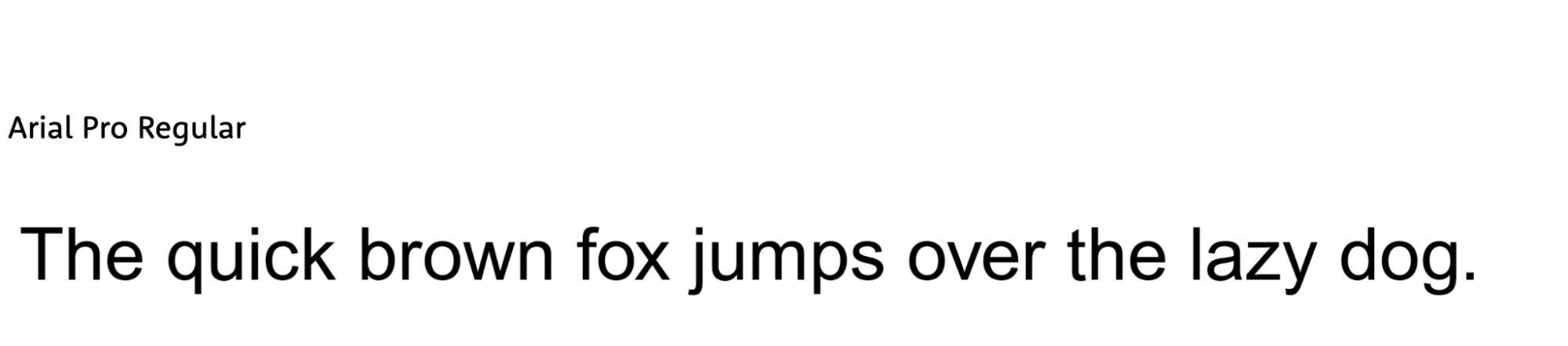 an example of a sentence in Arial font