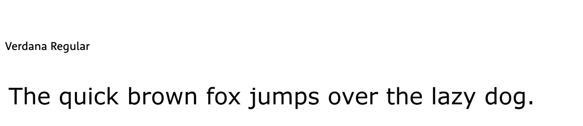 an example of a sentence in Verdana font