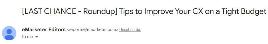 subject line with "Last Chance" CTA