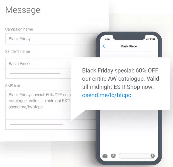 Omnisend SMS campaign