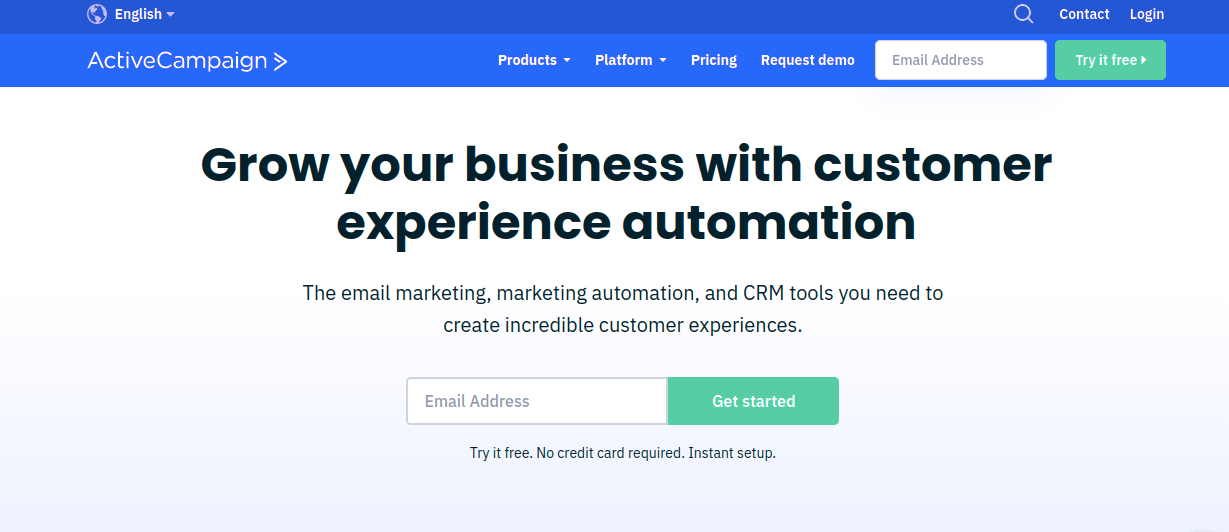 ActiveCampaign homepage