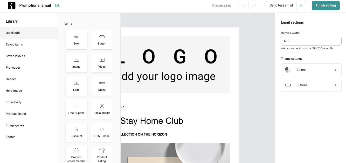 Omnisend email campaign builder