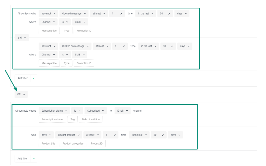 segmentation in Omnisend