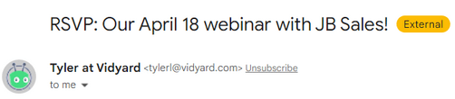 an example of subject line with RSVP