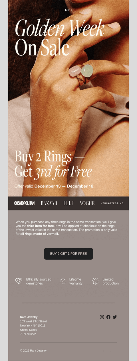 Buy 2 get 1 free email example