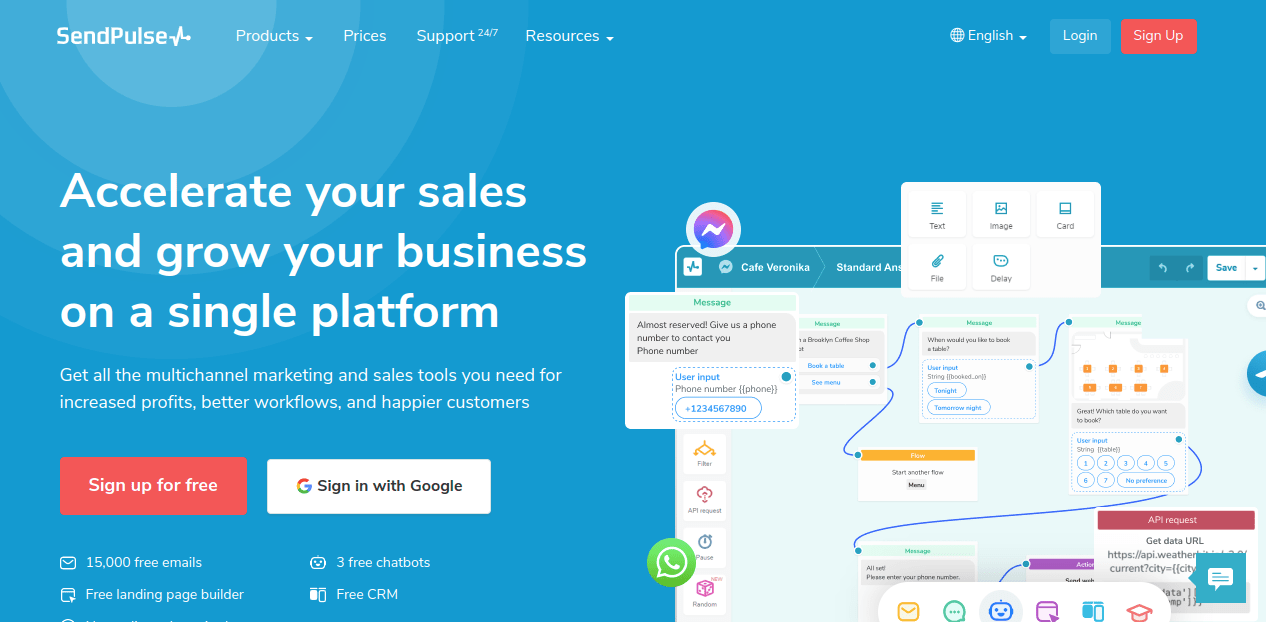 SendPulse homepage