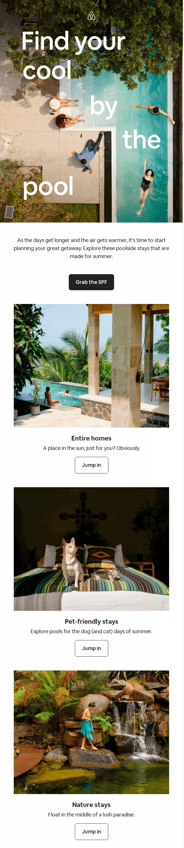 Airbnb summer newsletter