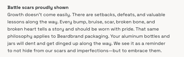 example of Beardbrand product description