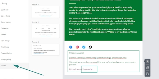 Unsubscribe option on Omnisend