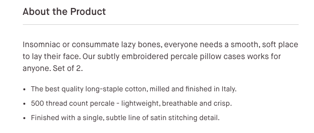 product description