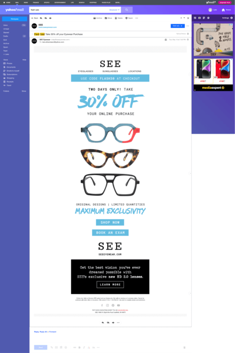 SEE eyewear email
