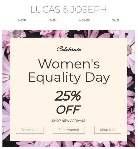 women equality day newsletter example