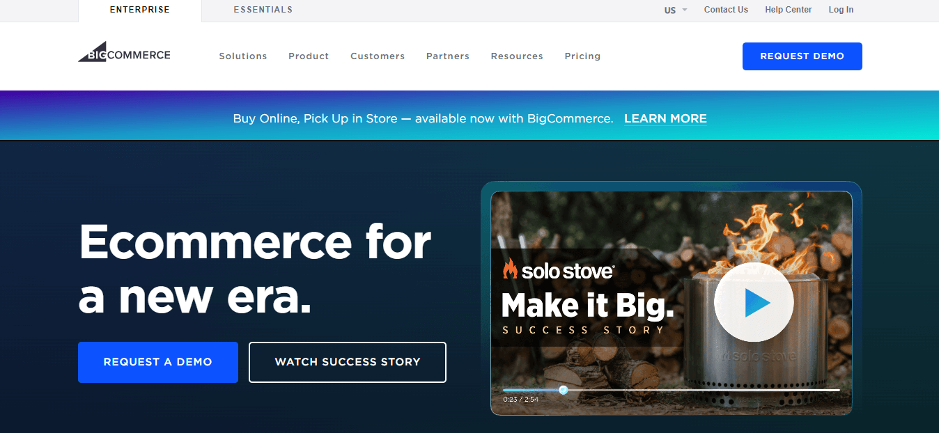 BigCommerce homepage