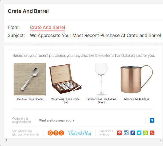 upsell email example