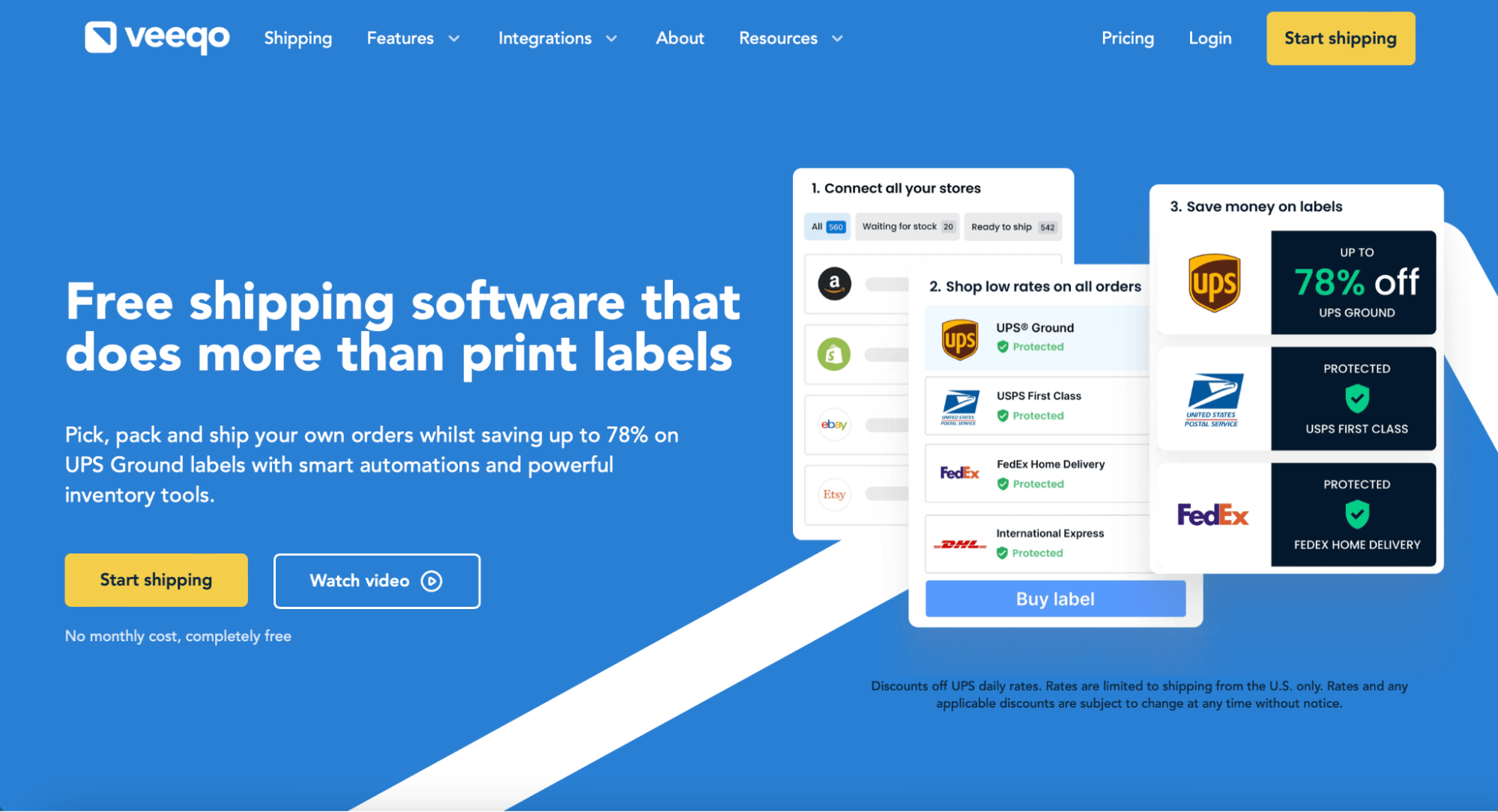 Veeqo homepage