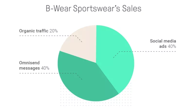a scheme showing B-Wear Sportswear's sales sources 