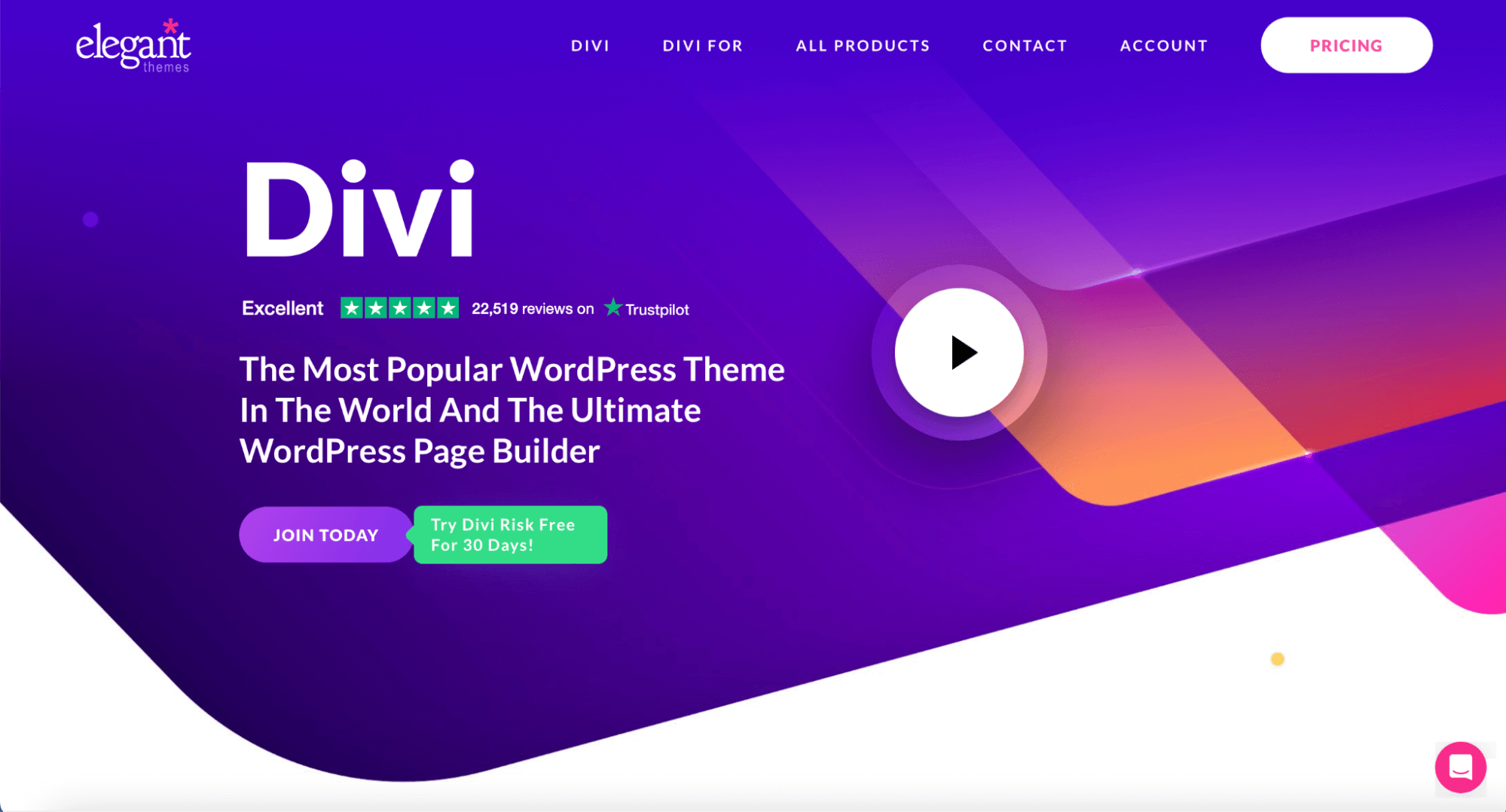 Divi homepage