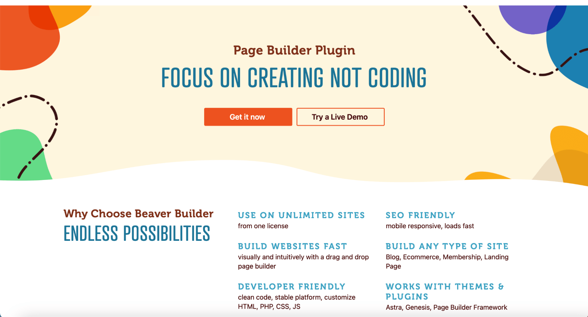 Beaver Builder homepage