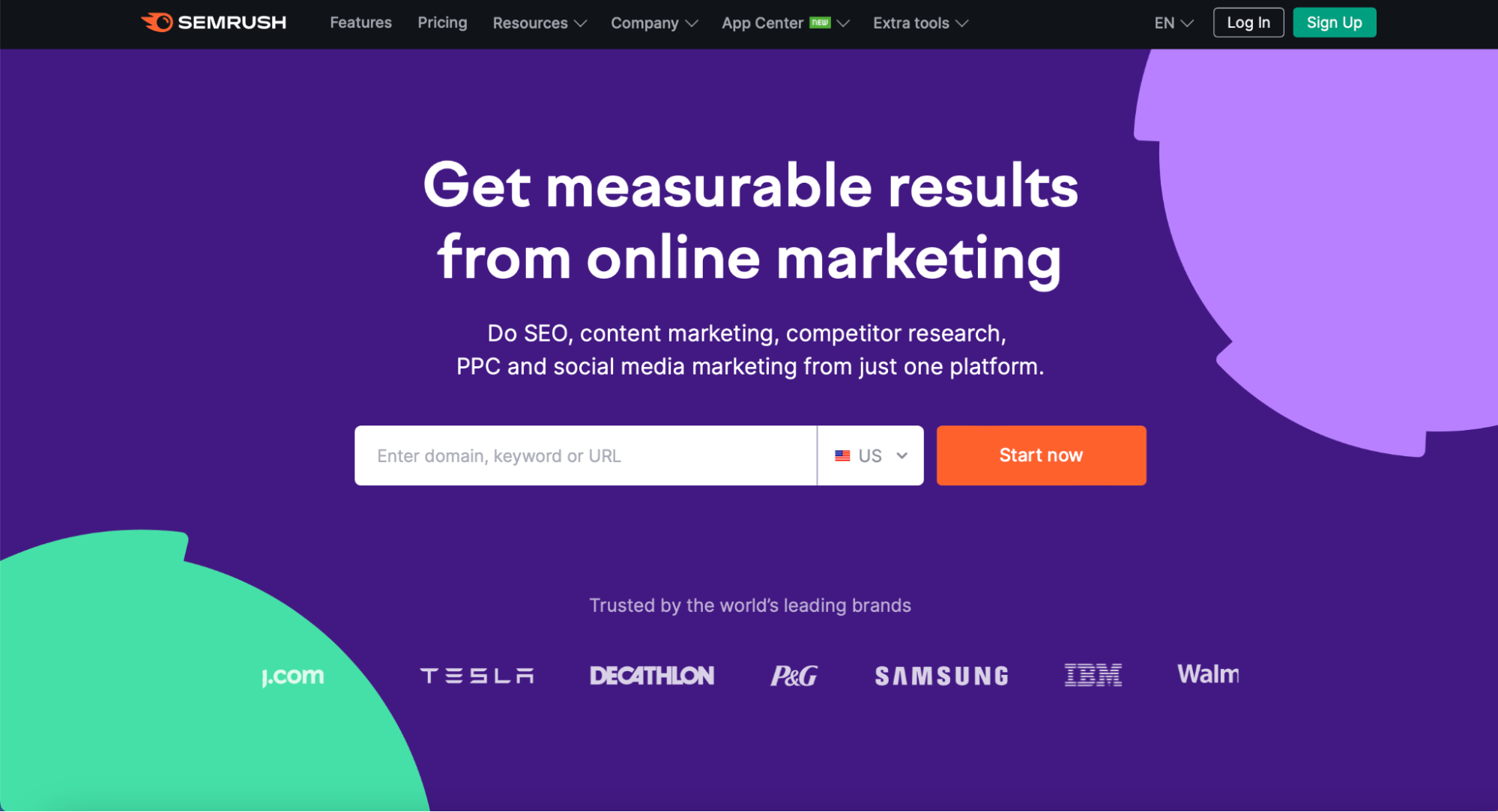 Semrush homepage