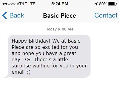 an example of birthday SMS