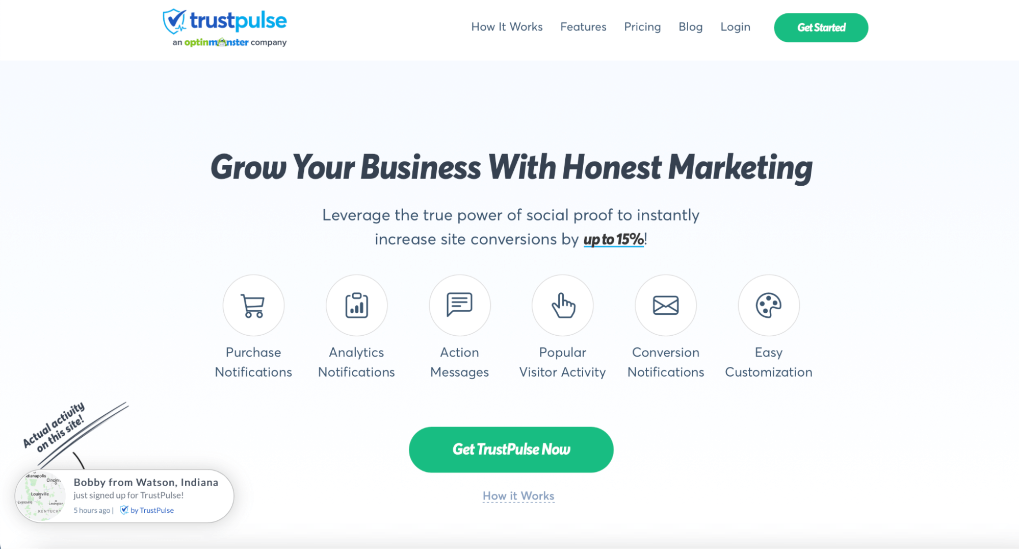 TrustPulse homepage