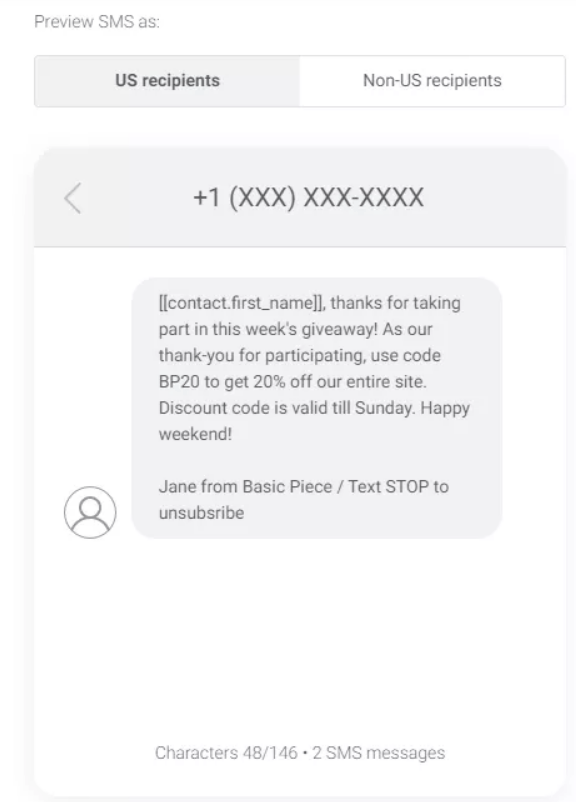 thank you text message