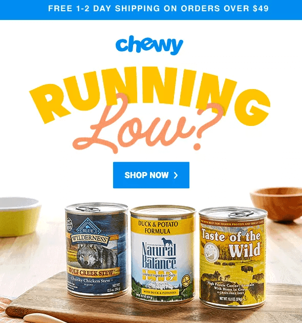 replenishment email example