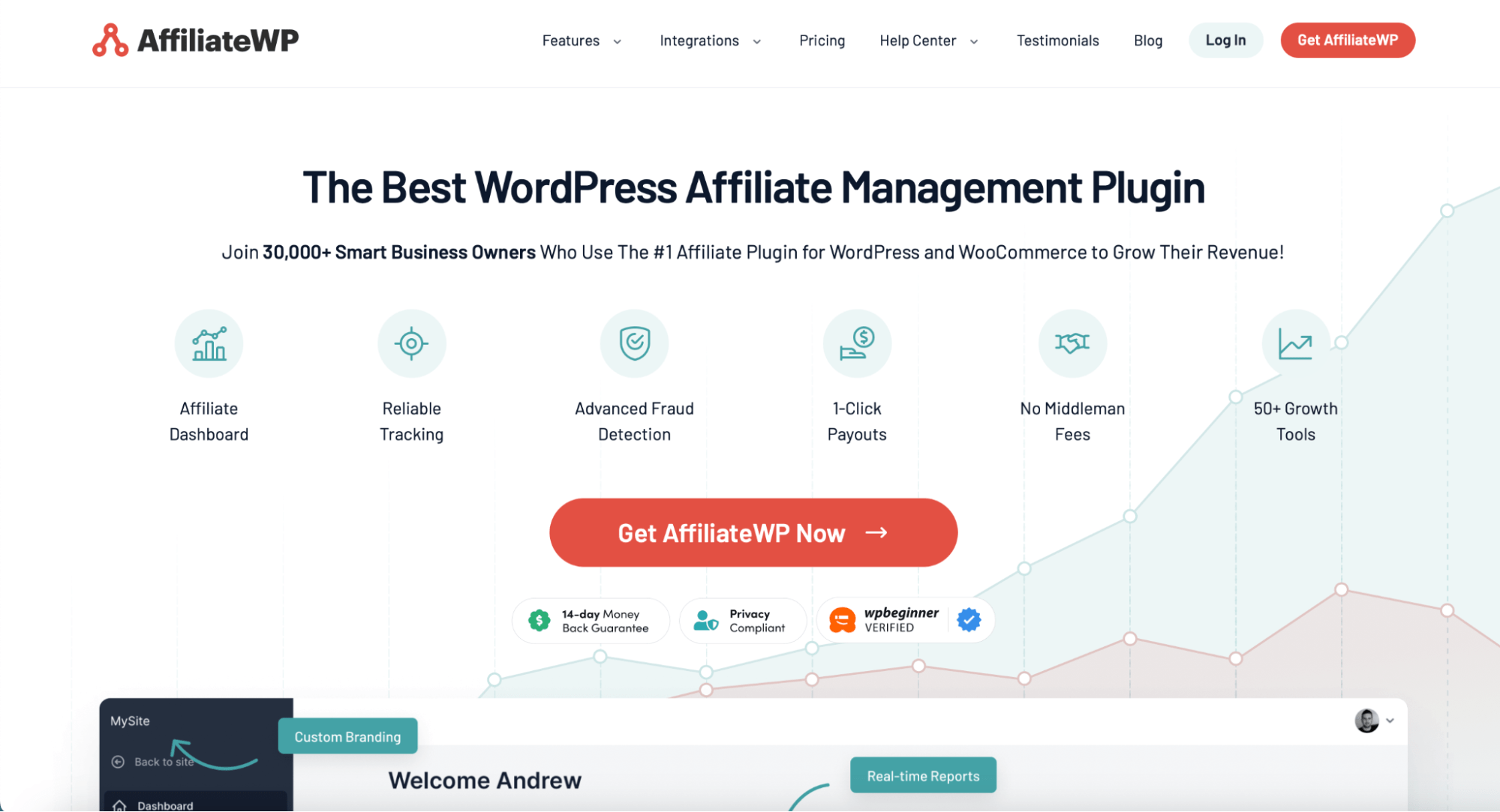 AffiliateWP homepage