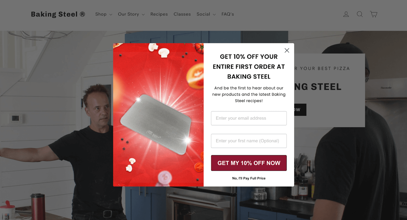 a 10% discount popup example