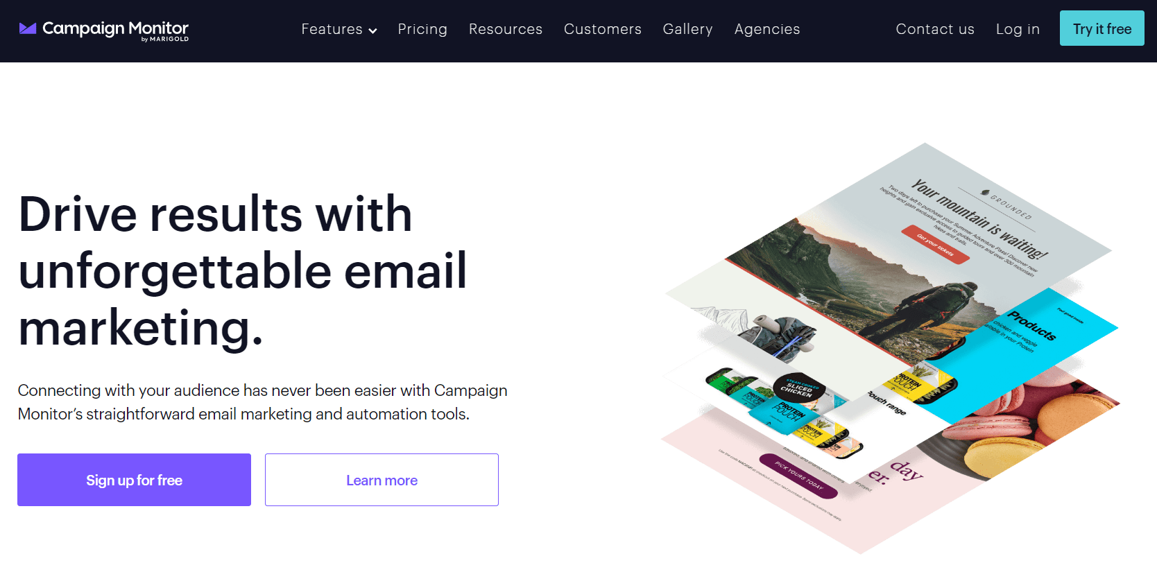Campaign Monitor homepage