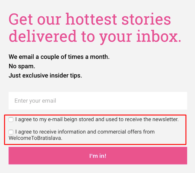 popup with consent 