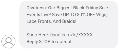 an example of an SMS campaign