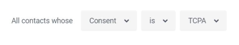 a segment of customers having a TCPA consent record