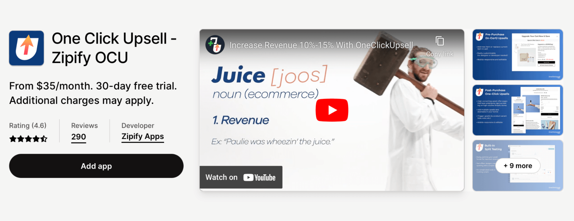 One Click Upsell page on Shopify