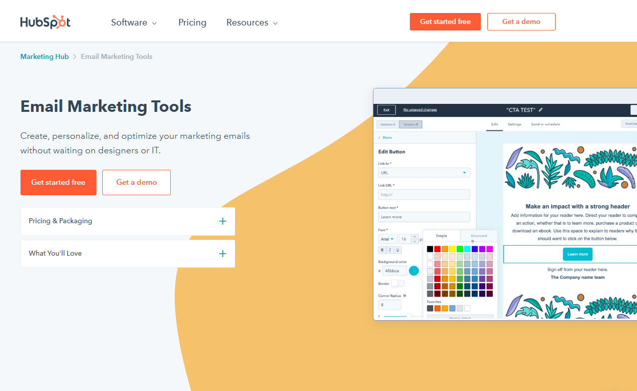 HubSpot homepage