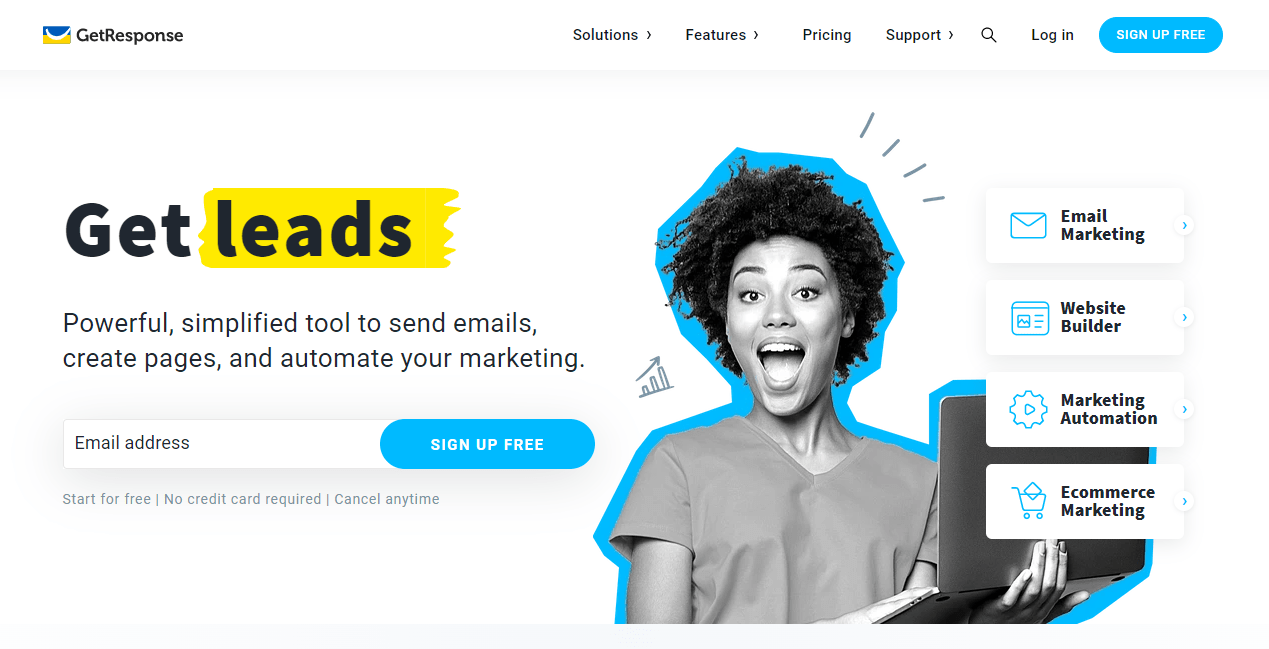 GetResponse homepage