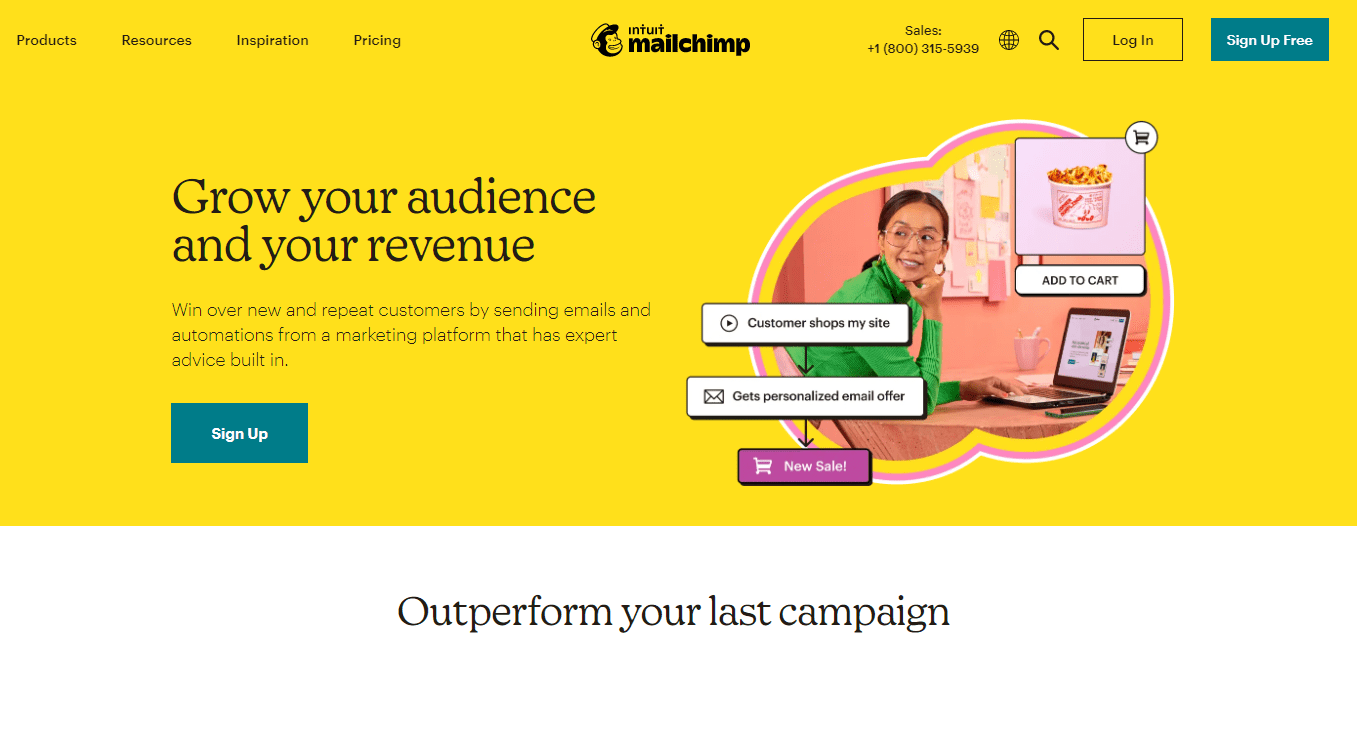 Mailchimp homepage