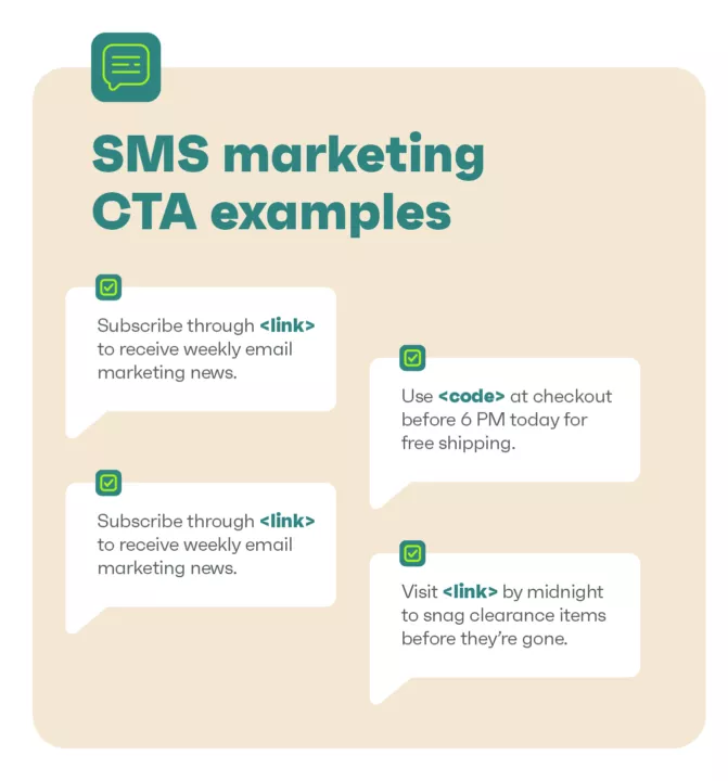 SMS marketing CTA examples