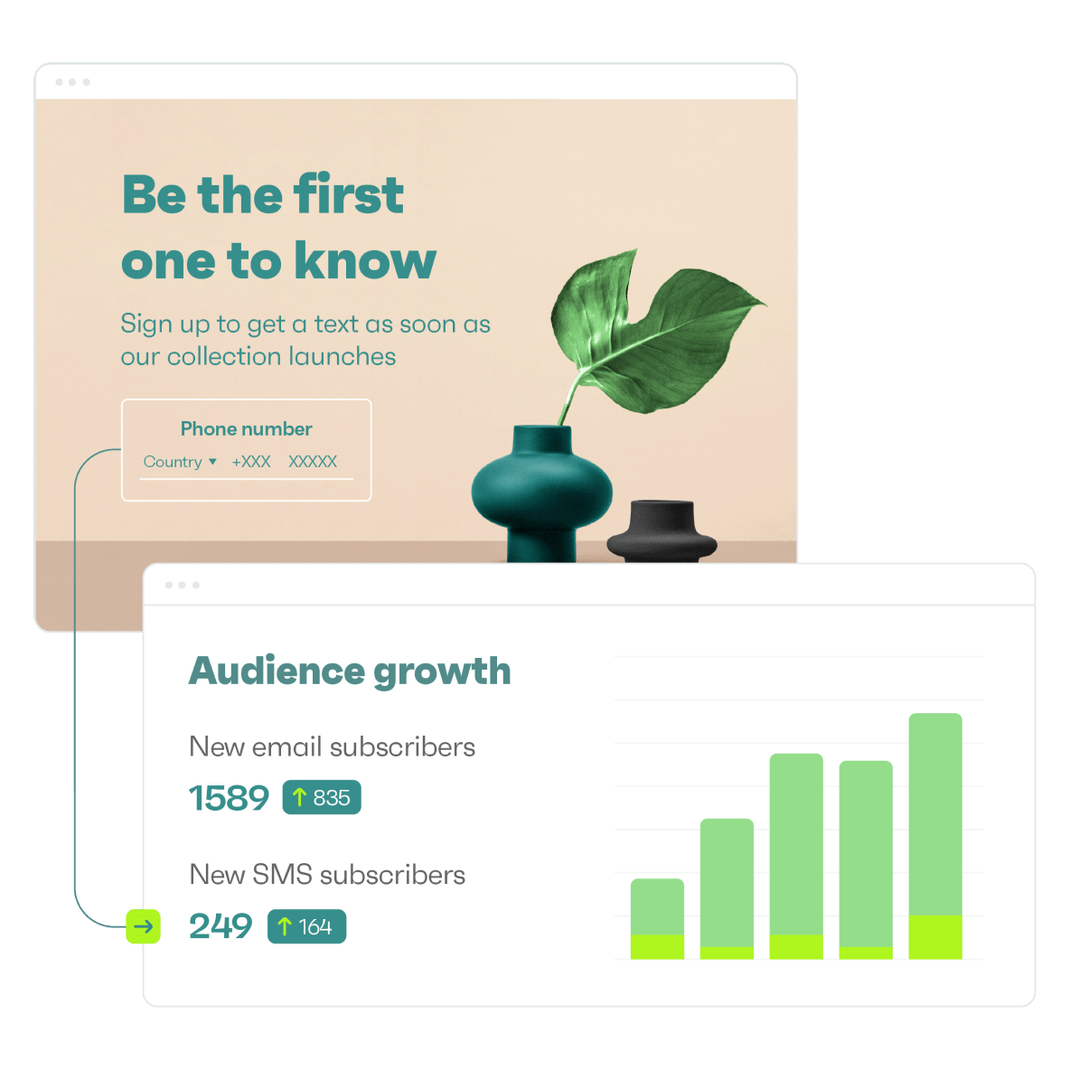 statistics on new email and SMS subscribers