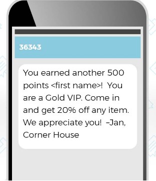 a status update SMS for the loyalty program