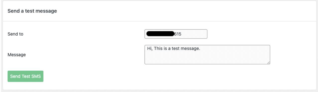WooCommerce SMS test message