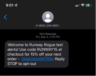 welcome SMS