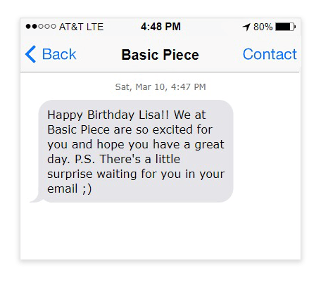 personalized offer SMS