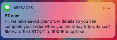 SMS example for Black Friday inspiration