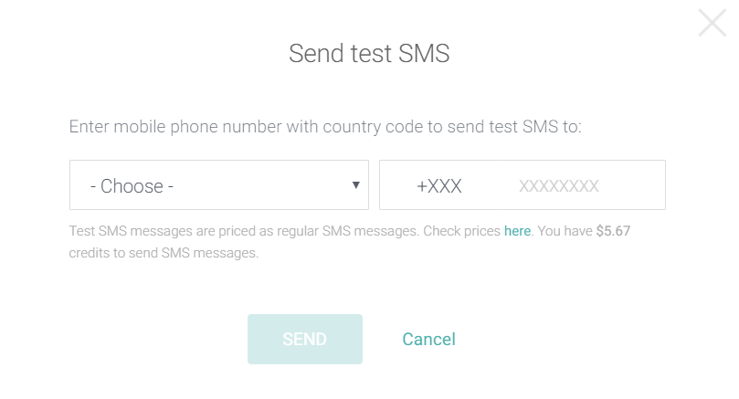 Send test SMS