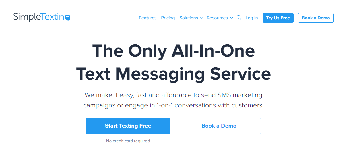Simpletexting homepage