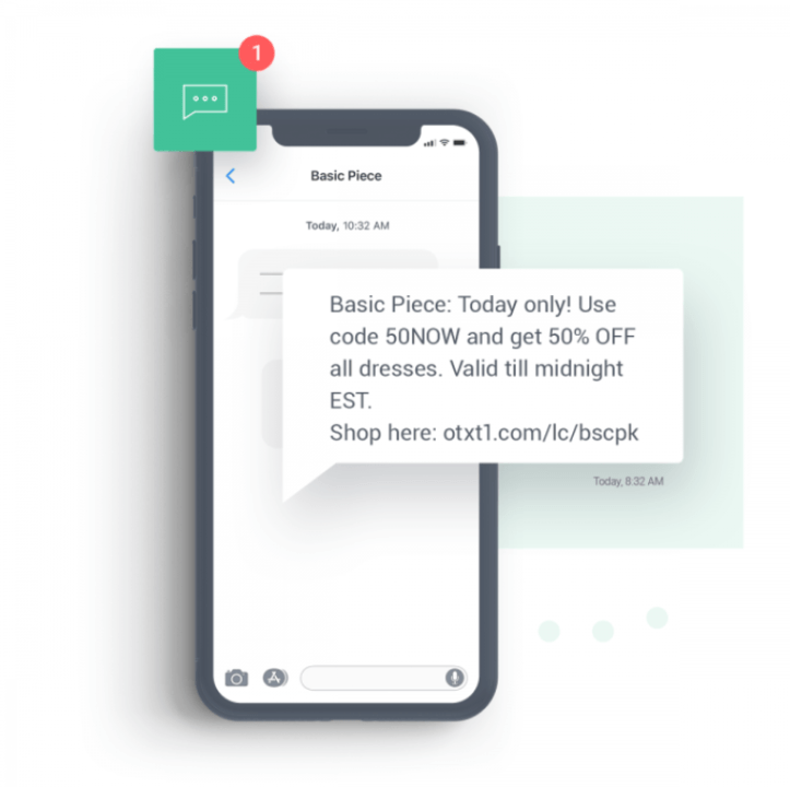 Time-sensitive SMS template for discounts