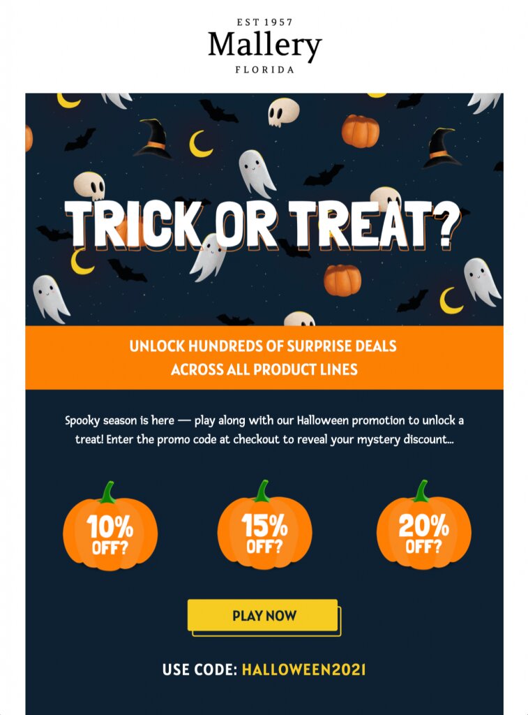 "Trick or Treat?" email